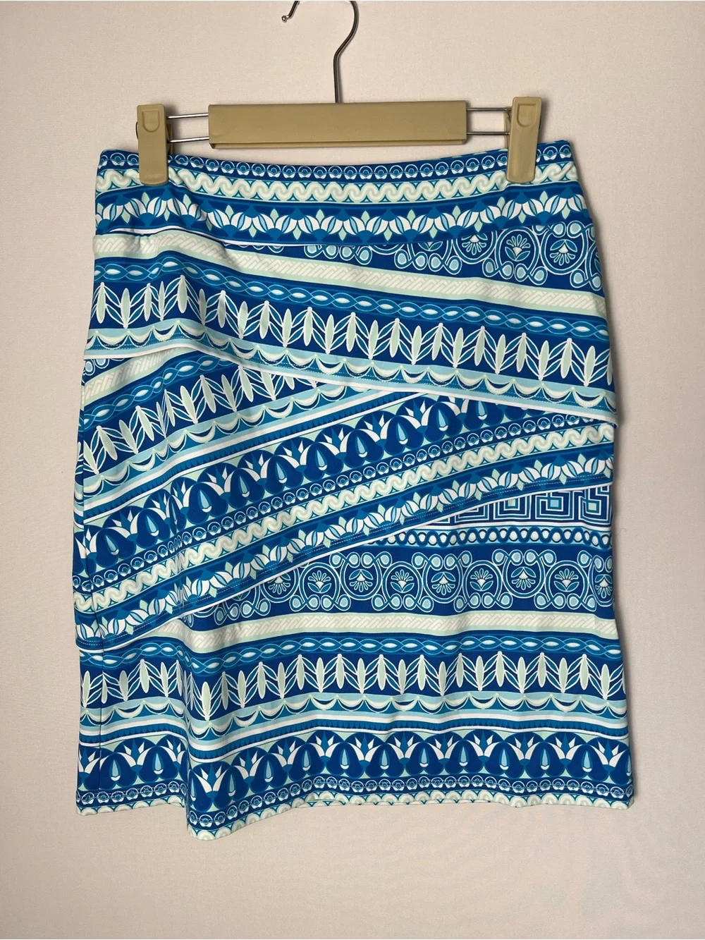 J McLaughlin Catalina Cloth Nicola Tiered Skirt Womens Size XS Blue White Print